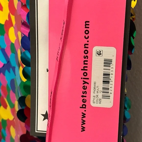 Betsey Johnson Sequin Dress Multi Color Size 12 - Picture 3 of 5